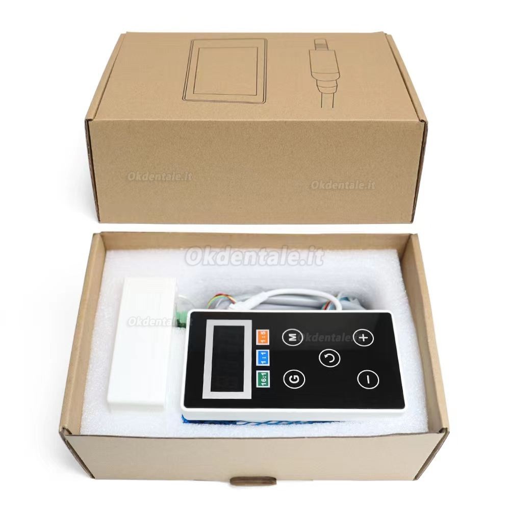 Micromotore elettrico brushless integrato con fibra ottica LED per poltrona odontoiatrica